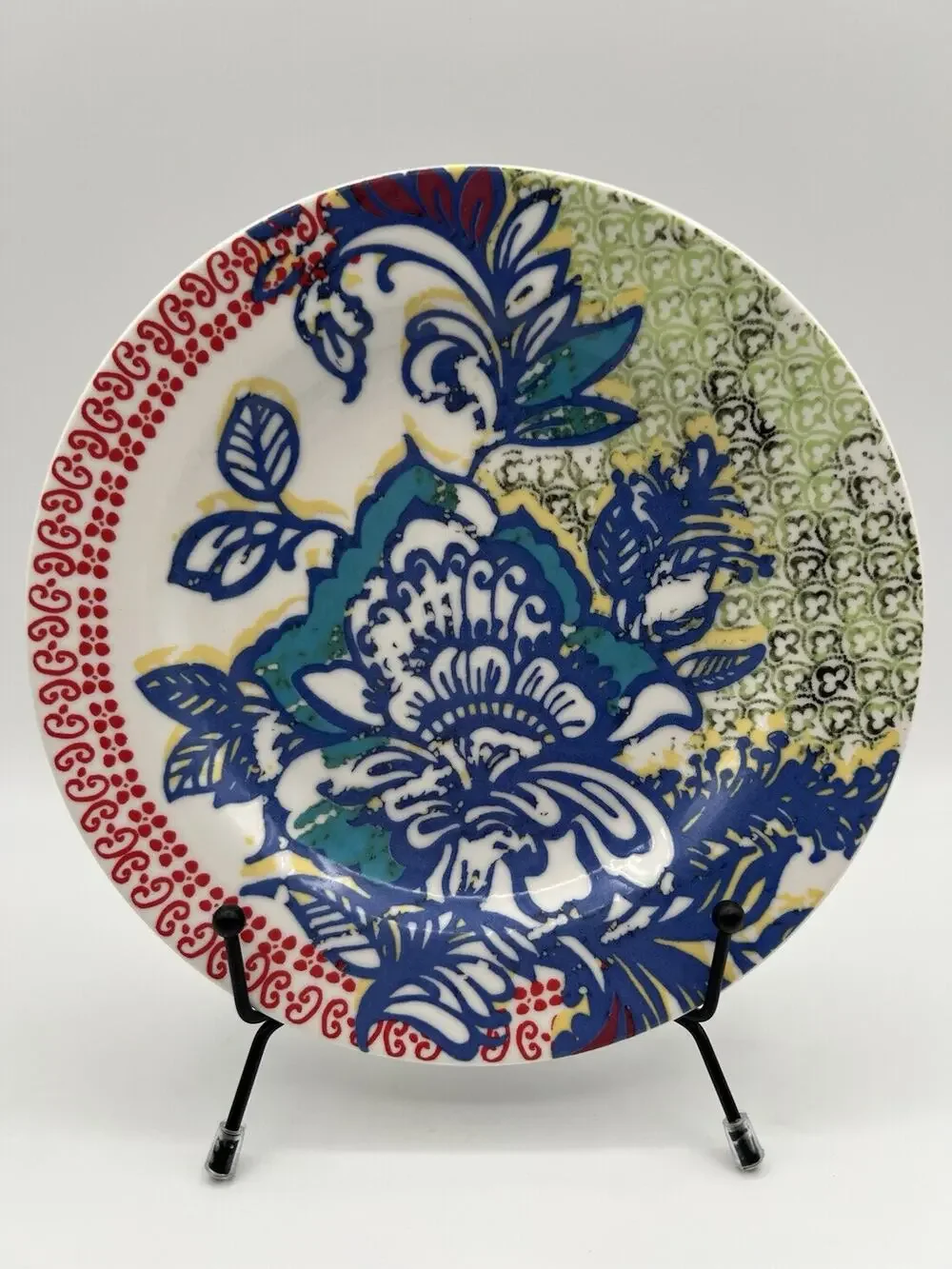 Anthropologie Floral & Paisley Pattern Dessert Salad Plate 8” Boho Style
